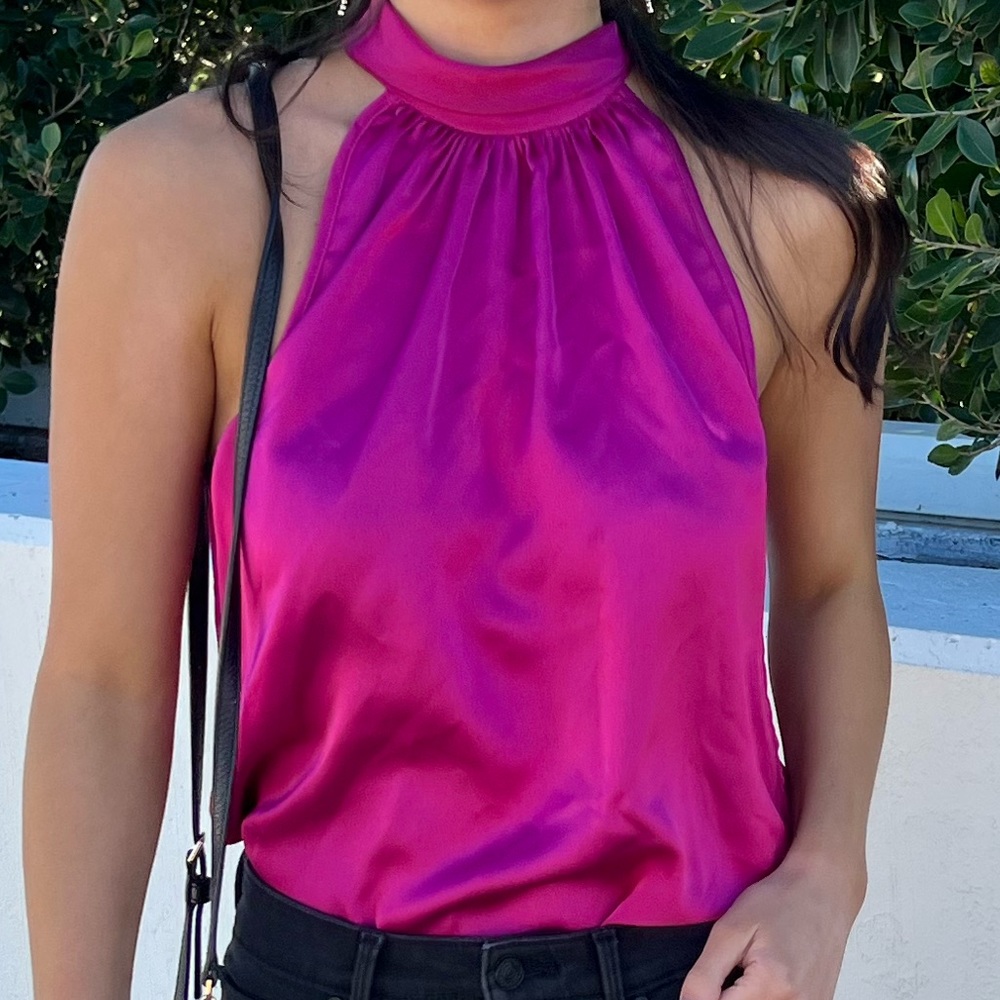 Pink Satin Blouse